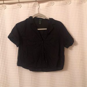 wild fable button up crop top